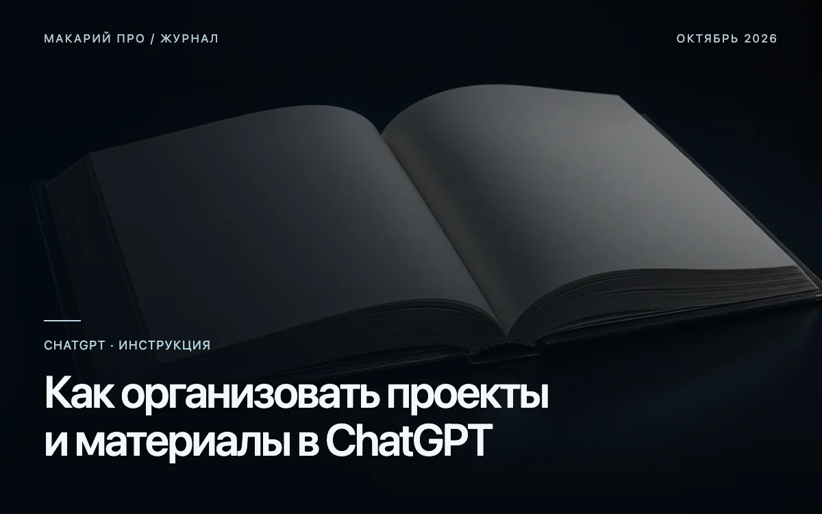 Как организовать проекты и материалы в ChatGPT — редакционная иллюстрация