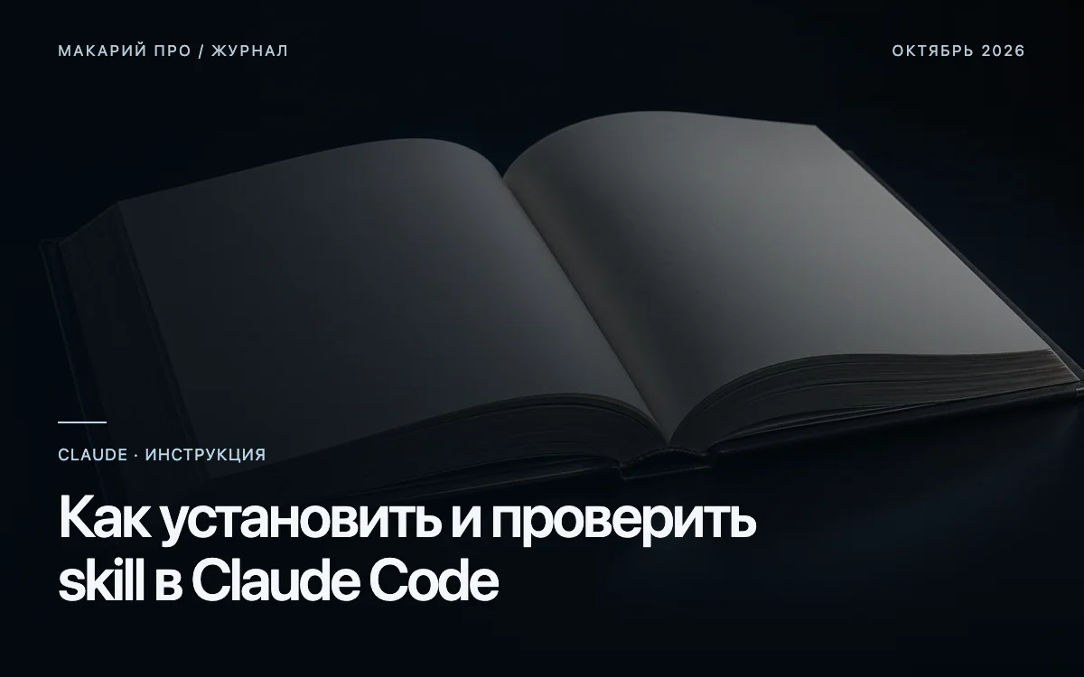 Как установить и проверить skill в Claude Code — редакционная иллюстрация