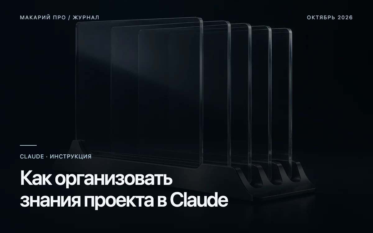 Как организовать знания проекта в Claude — редакционная иллюстрация